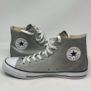 Converse All Star Shoes Womens 10.5 Mens 8.5 Gray Silver Glitter Ombré High Top